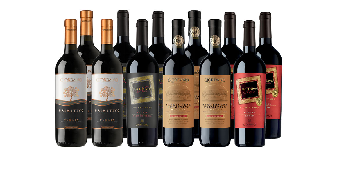 Apulië Collectie - 12 Flessen - 5% - 6% - 7,5% Vol, 0.00