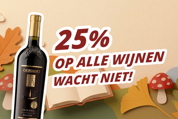 25% op alle wijnen